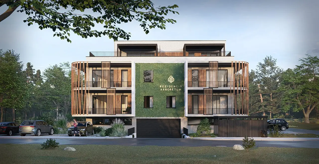Galéria bytov Liptovský Hrádok – vizualizácia novostavby Rezidencia Arborétum v zeleni